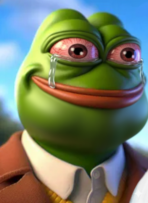 140749   soyboorucom   ai generated amphibian animal bloodshot eyes crying frog holding laugh